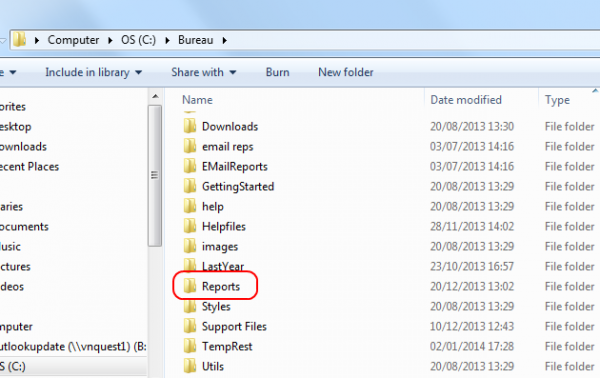 Click the “Explore” button and it will open the program folder. Copy the provided RPT file into the Reports folder.