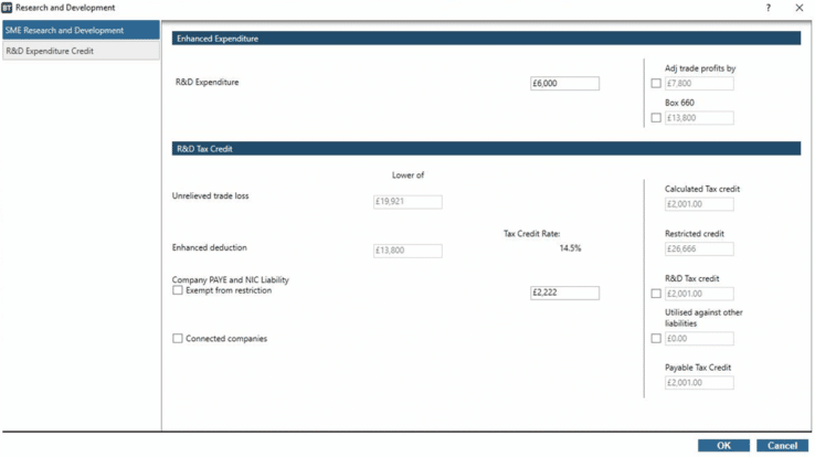 Business Tax: CT600L and R&D SME L167+ L168 for PAYE and NIC Liability